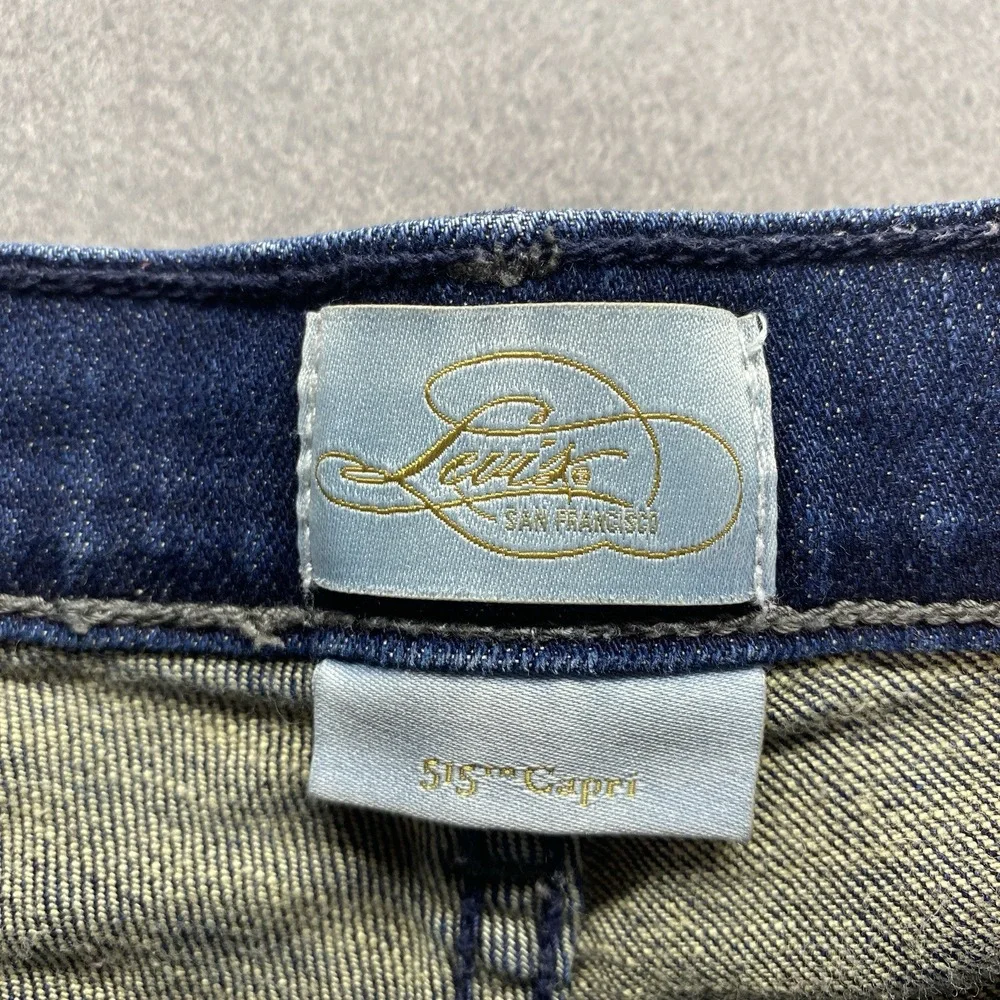 Levis Capri Jeans Womens 4 Blue Mid Rise Stretch 515 Flat Front Dark‎ Wash